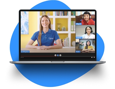 Em nossas aulas online, seu filho vai
						interagir com os professores! - Open Enlgish Junior