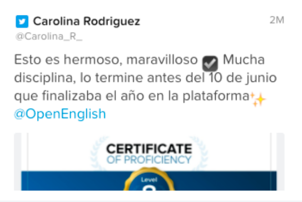 Opinión de Carolina Rodriguez sobre Open English